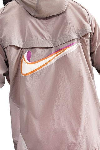 Veste de running à capuche Stride - Marron