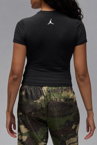 T-shirt cropped de basketball Flight - Noir