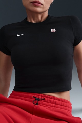 T-shirt cropped Shox - Noir