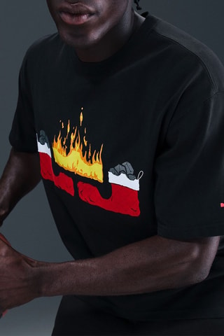 T-shirt ample de basketball LeBron James - Noir
