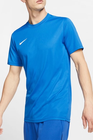 T-shirt slim de football Park - Bleu roi et blanc