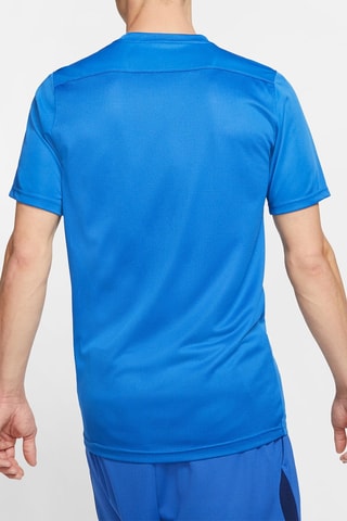 T-shirt slim de football Park - Bleu roi et blanc
