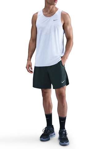 Short 2 en 1 de running Challenger - Verde oscuro