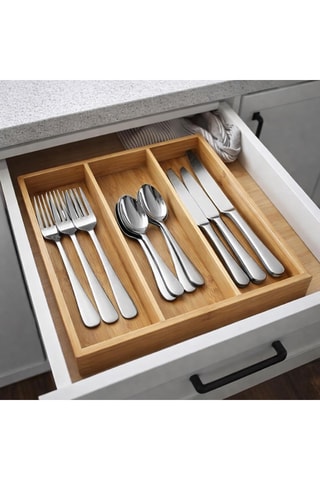 Organiseur de couverts en bois - 40,5 x 33 x 4,5 cm