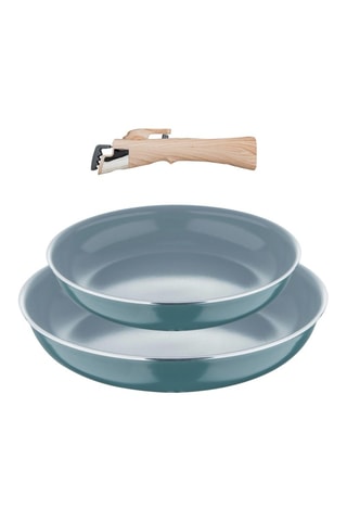 2 poêles et 1 manche amovible - 22/26 cm