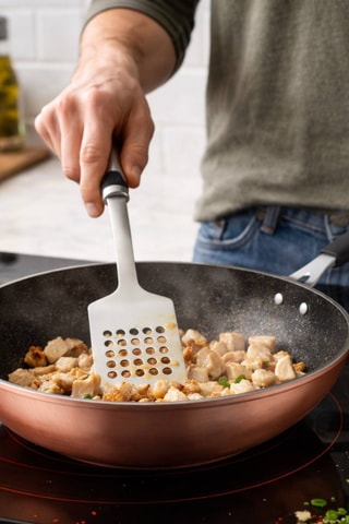 Spatule ajourée en acier inoxydable - 36 x 7,2 cm
