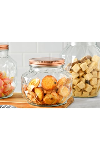 Bocal en verre borosilicate avec couvercle en acier inoxydable - 2,2 l