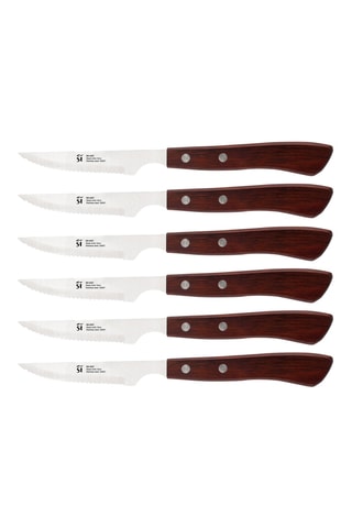 6 couteaux à steak en acier inoxydable - 10 cm