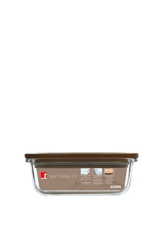 Boîte de conservation hermétique en verre borosilicate et hêtre - 65 cl