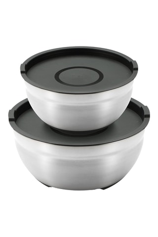2 bols en acier inoxydable et silicone - 20 et 24 cm