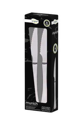 6 couteaux à steak en acier inoxydable - 22 cm