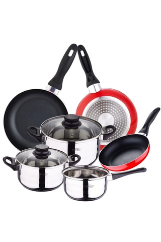 Batterie de cuisine en acier inoxydable - 8 pièces