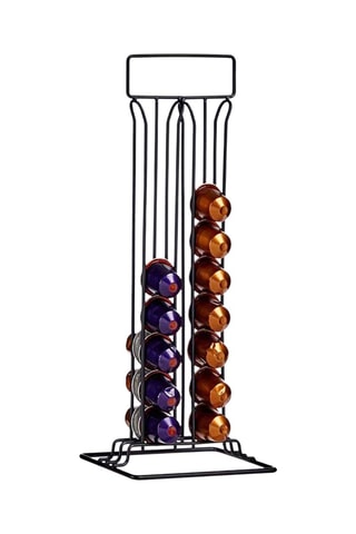 Porte-capsules à café en acier inoxydable - 37 × 15 × 10 cm - Noir
