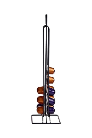Porte-capsules à café en acier inoxydable - 37 × 15 × 10 cm - Noir