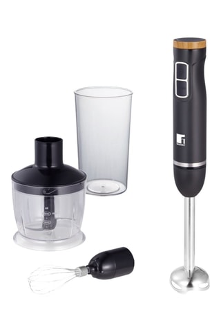 Mixeur plongeant multifonctions en acier inoxydable Olivar - 1000 W - 2 vitesses - Gris, argenté et beige