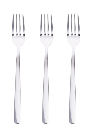 3 fourchettes à dessert en acier inoxydable