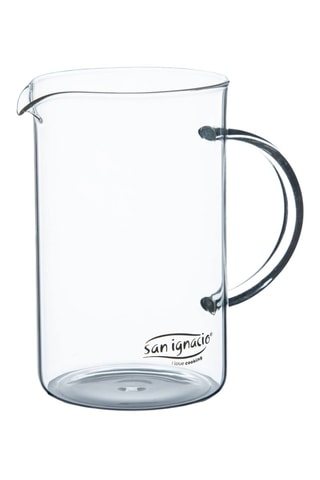 Cafetière à piston en verre borosilicate, acier inoxydable et bois d'acacia - 80 cl - Marron et argenté