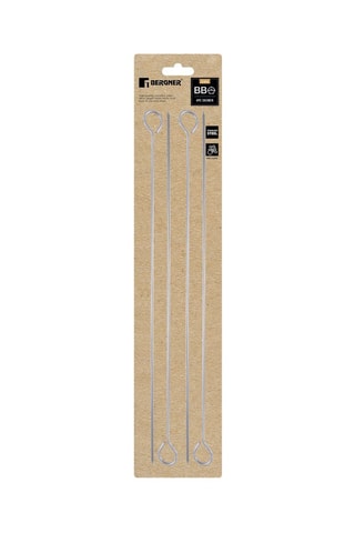 4 brochettes en acier inoxydable - 36 cm