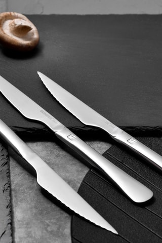 6 couteaux à steak en acier inoxydable Shiny - 22,2 cm