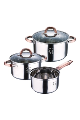 2 Roestvrijstalen Kookpannen en 1 Steelpan