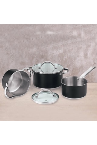 2 Roestvrijstalen Kookpannen en 1 Steelpan 16/20/24 cm
