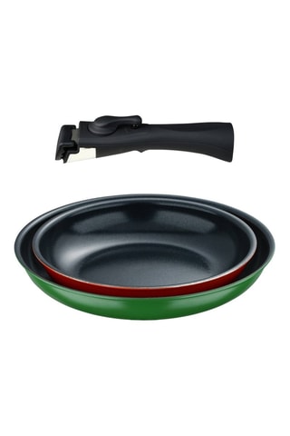 2 Koekenpannen en 1 Afneembare Steel - 22/26 cm