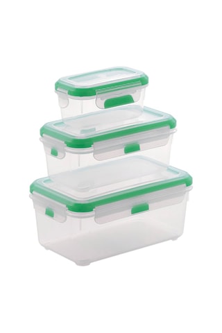 3 Vershoudbakjes met Deksels - 380 ml - 1,9 l