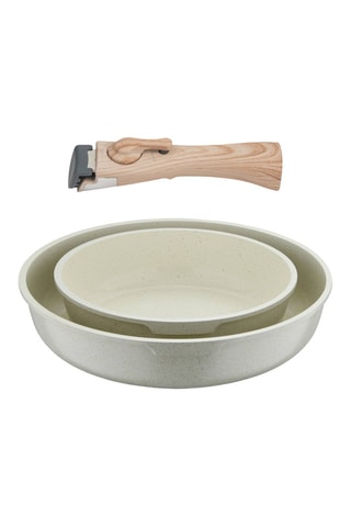 2 Koekenpannen en 1 Afneembare Steel - 22/26 cm