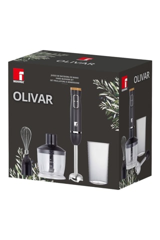 Roestvrijstalen Multifunctionele Staafmixer Olivar - 1000 W - 2 snelheden - Grijs, zilverkleurig en beige