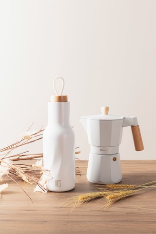 Koffiezetapparaat - 6 kopjes - Wit en bruin