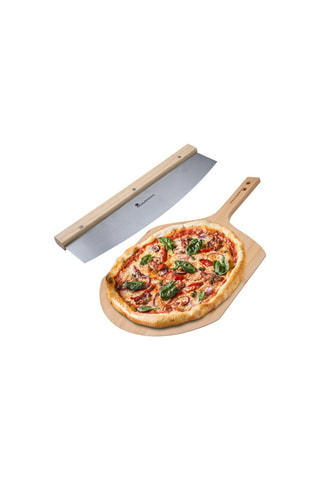 Roestvrijstalen Pizzasnijder en Houten Snijplank