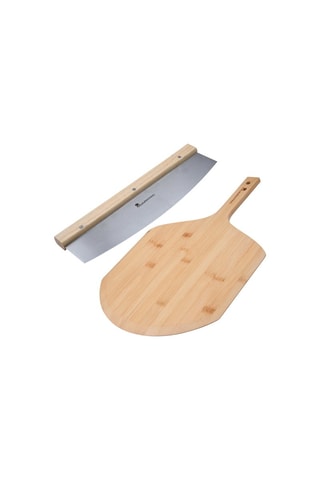 Roestvrijstalen Pizzasnijder en Houten Snijplank