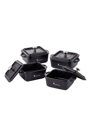 4 Keramische Mini-ovenschalen - 13,5 x 10,6 x 4,5 cm