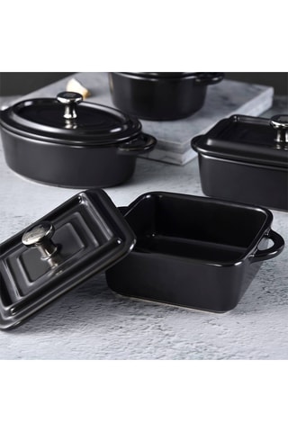 4 Keramische Mini-ovenschalen - 13,5 x 10,6 x 4,5 cm