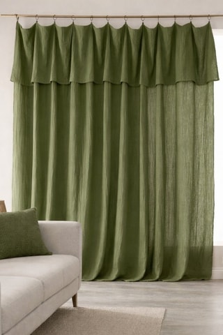 Rideau en gaze de coton - Vert - 180 x 300 cm