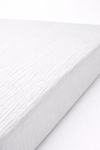2 draps-housses en gaze de coton - Blanc et gris clair