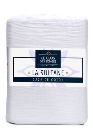 2 draps-housses en gaze de coton - Vert d'eau et beige