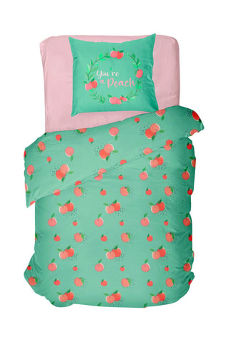 Pack parure de couette en coton - 57 fils/cm² Peachy Green - Vert