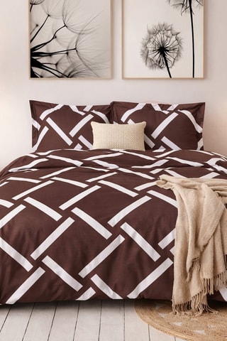 Parure de couette en coton 57 fils/cm² Soleara - Marron
