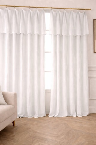 Parure de couette et rideau en gaze de coton La Sultane - Blanc