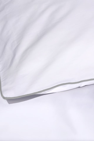 Parure de couette en percale de coton 80 fils/cm² La Tzigane - Blanc et gris