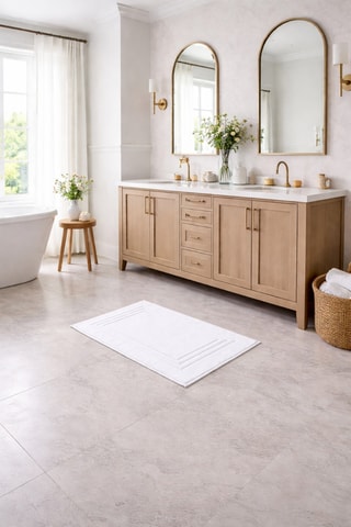 Tapis de bain Uni - Blanc - 60 x 90 cm