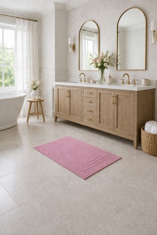 Tapis de bain Uni - Rose - 60 x 90 cm
