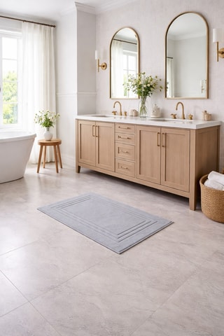 Tapis de bain Uni - Gris clair - 60 x 90 cm