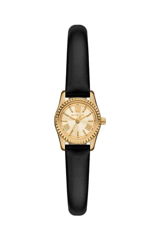 Montre à quartz en cuir Lexington - Noir et doré