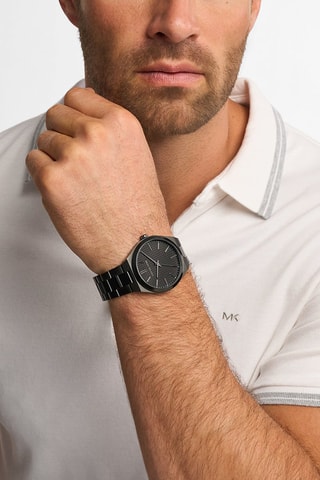 Montre à quartz en acier Lennox - Noir