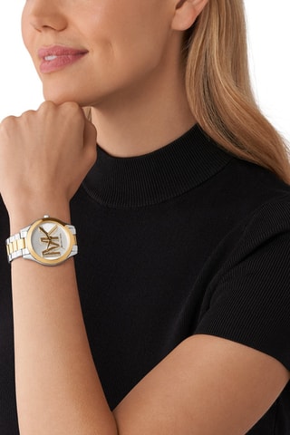 Montre à quartz en acier - Doré et argenté