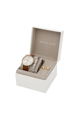 Coffret montre à quartz en cuir, jonc et puces