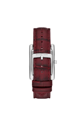 Montre à quartz en cuir - Bordeaux et argenté