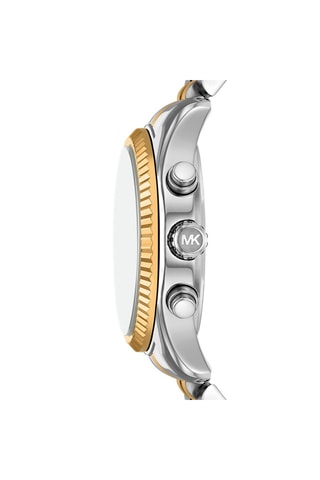Montre à quartz en acier - Chronographe - Doré et argenté